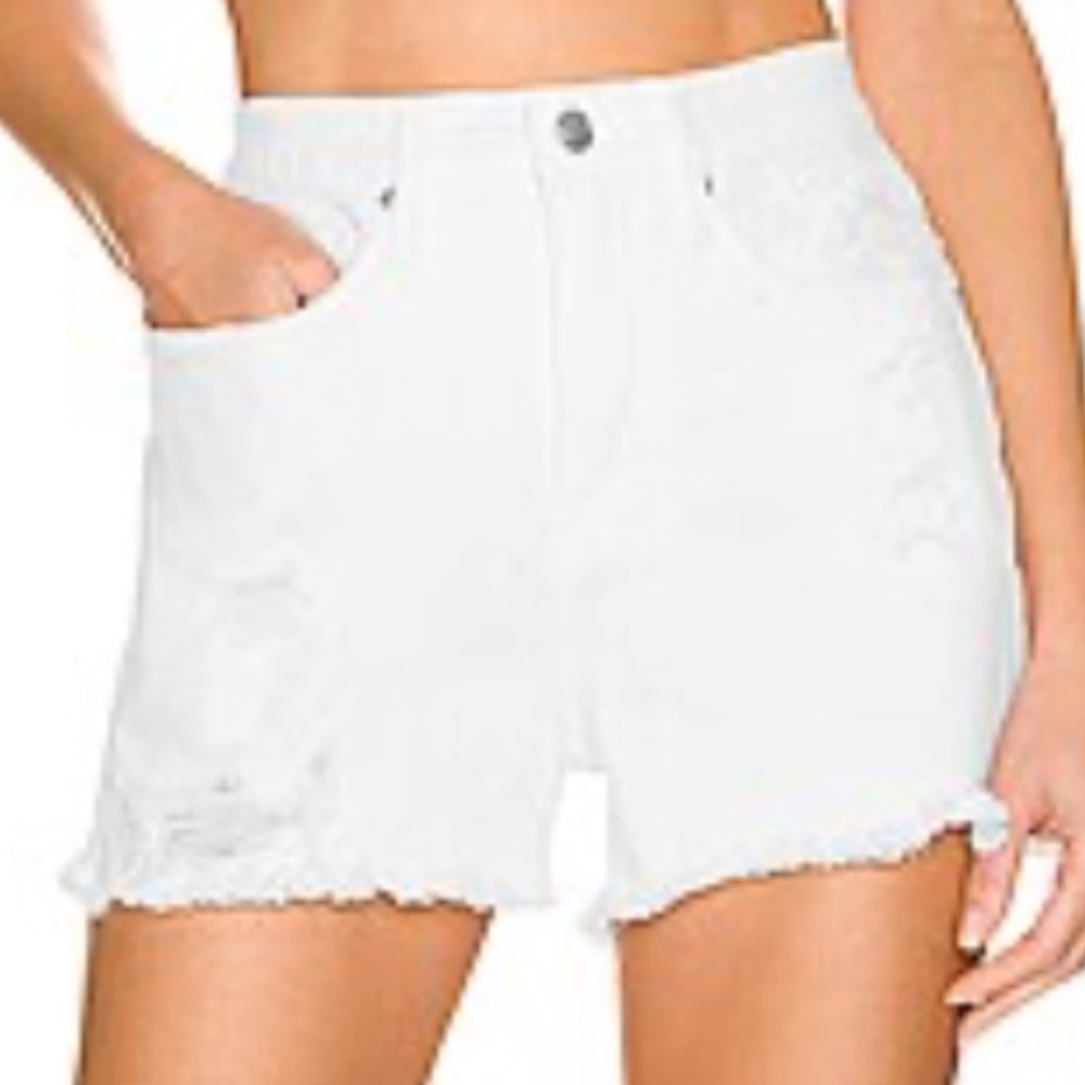 Good American White Denim Short Jean Cutoff Shorts Summer Americana Cool Girl 29